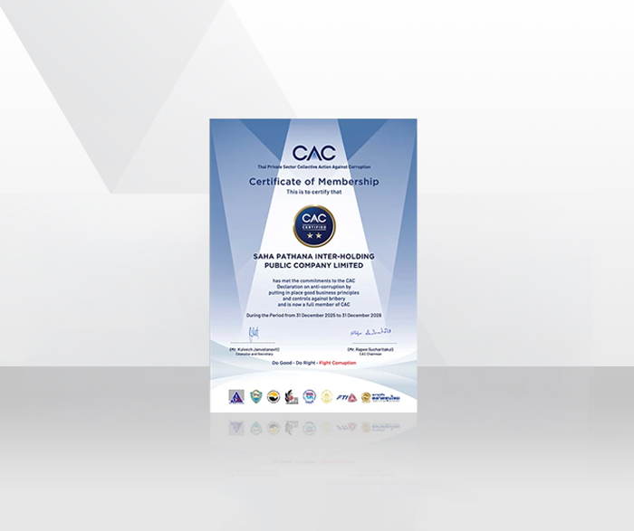 Certificate of Membership - Thai Private Sector Collective Action Against Corruption (CAC)
